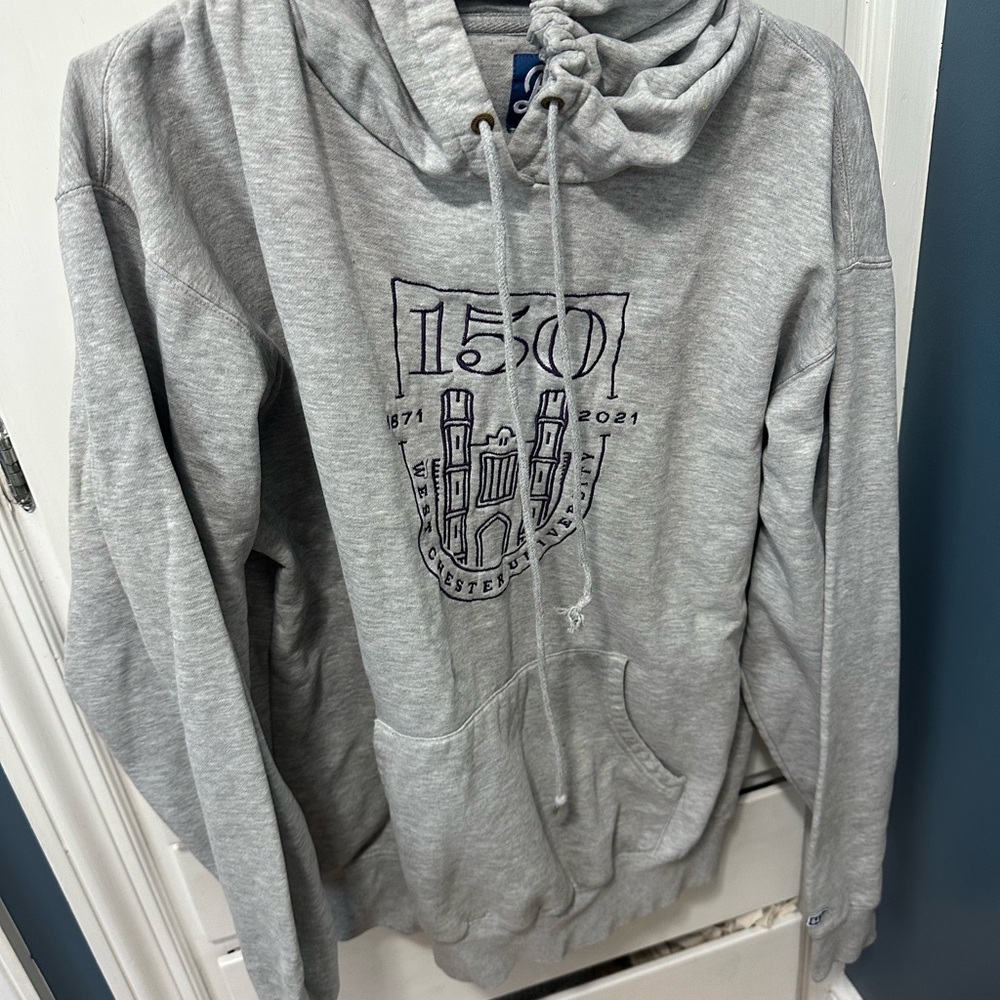West Chester University Gray Fleece Hoodie with Embroidered Design Size L